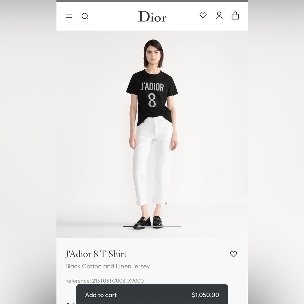 Dior J’Adior 8 T-Shirt Size S Black - Picture 10 of 10